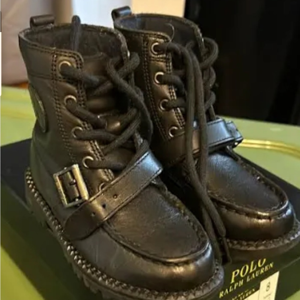 Polo  Ralph Lauren  toddler  lace  up  black  leather.